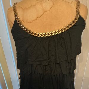 Babydoll tiered tank top faux chain size large